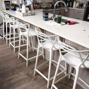Heavenly Collection White Plastic Counter Stool SET OF 6