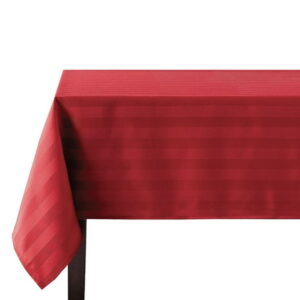 Hometrends Microfiber Stripe Tablecloth, 60" x 84" Rectangle, Red