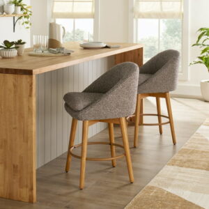 Better Homes & Gardens Mira Counter Stool 2 Pack, Truffle Brown and Light Honey, Barstool