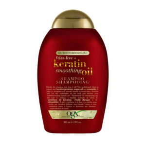 OGX Frizz-Free + Keratin Smoothing Oil Shampoo, 5 in 1, for Frizzy Hair, Shiny Hair, 385ml
