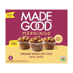 MadeGood Baked Oat Cups  Berry Vanilla 5 Pack, MG Berry Vanilla Oat Cups