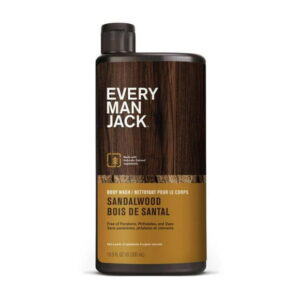 Every Man Jack Mens Body Wash - Sandalwood 500ML | Hydrating for Sensitive Skin, Naturally Derived, Cruelty-Free Shower Gel for Men, Every Man Jack Body Wash