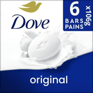 Dove Beauty Bar Gentle Skin Cleanser Moisturizing for Gentle Soft Skin Care, Original, Made With 1/4 Moisturizing Cream, 106g (Pack of 6)