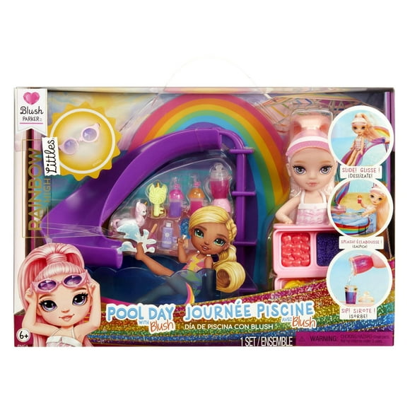 Rainbow High Littles Pool Day Playset + Small Doll (Pink 5.5), EXCLUSIVE DOLL