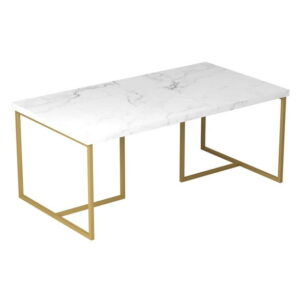 Safdie & Co. Coffee Table 43L Marble Gold Metal