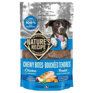 Nature's Recipe Chewy Bites Grain Free Natural Dog Treats, Chicken, Sweet Potato & Apple Recipe
