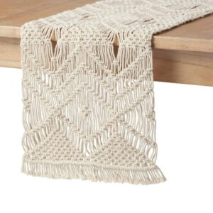 Better Homes & Garden Macrame Runner, Natural, 14"W x 90"L, Machine washable