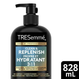 TRESemme Clean & Replenish + Pro Vitamin C & Green Tea 2 in 1 Shampoo + Conditioner, Shampoo 828 ML
