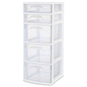 Sterilite 5 Drawer White Tower, 1 unit