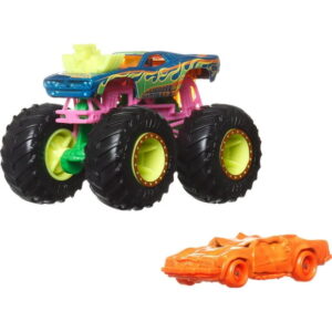 Hot Wheels Monster Truck & Car, 1:64 Scale Die-Cast Truck & Car (2 Vehicles) (Styles May Vary)