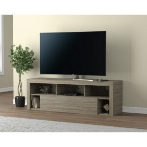 Safdie & Co. Tv Stand Dark Taupe 1 Big Drawer 5 Shelves