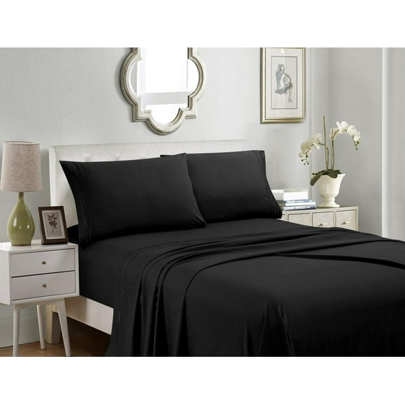 4 Pieces Soild Microfiber Sheet Set