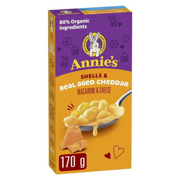 Annie's Shells & Real Aged Cheddar Macaroni & Cheese, kids meals, 170 g, 170 g