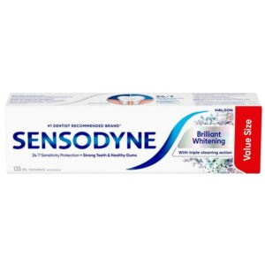 Sensodyne Brilliant Whitening Sensitive Toothpaste, Value Size, 135ml