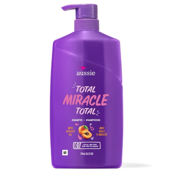 Aussie Total Miracle with Apricot & Macadamia Oil, Paraben Free Shampoo, 778 mL