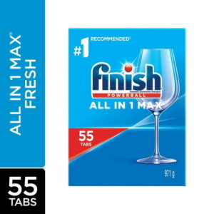 Finish Dishwasher Detergent Pods, All In 1 Max, Fresh, 55 Tablets