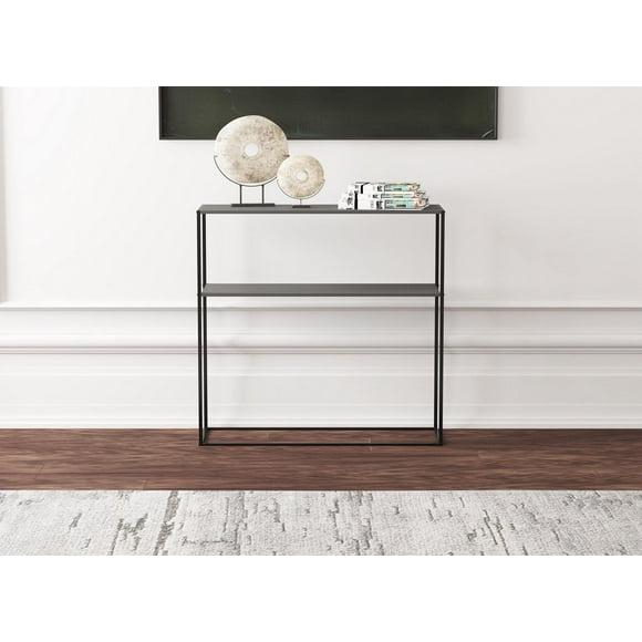 Premium Console Table for Entryway. Versatile Sofa Table. Stylish and Functional Behind Couch Table. Accent Table Easy to Assemble. Console Table with Storage Shelf. Black Metal