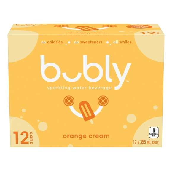 Bubly Orange Cream Sparkling Water 12 x 355 mL, Cans, 12x355ml