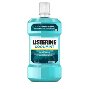 Listerine Cool Mint Antiseptic Mouthwash, Essential Oils Menthol, Thymol, Eucalpytol - Plaque, Bad Breath, Gingivitis, 1 L