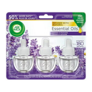 Air Wick Plug-in Air Freshener, Scented Oil Refills, Lavender & Chamomile, 3 Refills