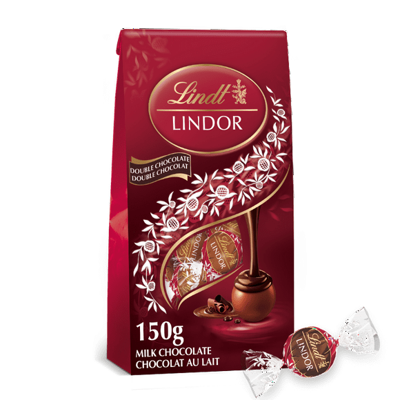 Lindt LINDOR Double Chocolate Truffles, 150-Gram Bag, 150g Bag