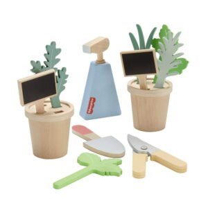 Fisher-Price Wooden Herb Garden and Tools Pretend Playset for Preschool Kids, 12 Wood Pieces