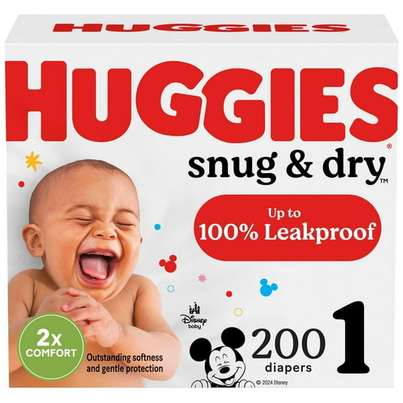 HUGGIES Snug & Dry Diapers, Mega Colossal Pack, Sizes: 1-8, Sizes: 1-8 | 200-74 Count