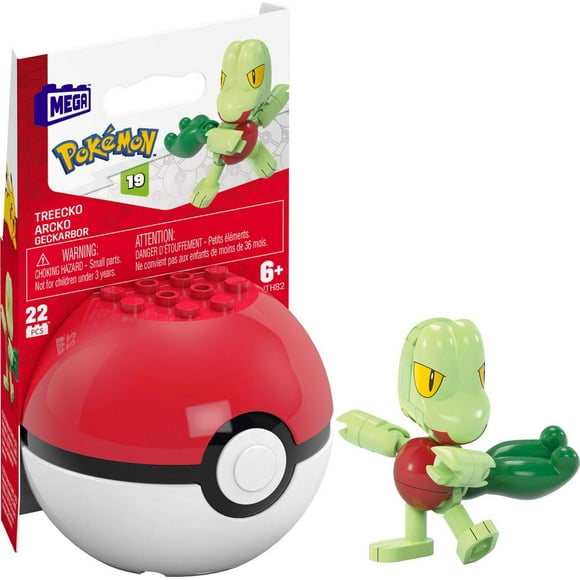 MEGA Pokemon Treecko Building Toy Kit, Poseable Action Figure (22 Pieces) for Kids