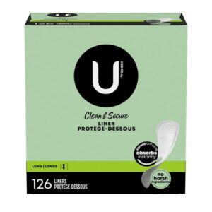 U by Kotex Clean & Secure Panty Liners, Light Absorbency, Long Length, 126 Count, UBK PREM LNG FLAT LINR LNG 126