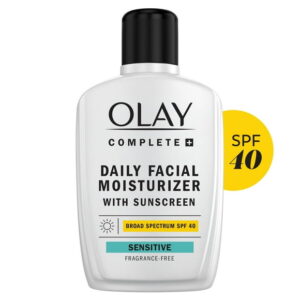 Olay Complete+ Daily Facial Moisturizer with Sunscreen SPF 40, Fragrance-Free, Broad Spectrum Sunscreen for Sensitive Skin, 177ML