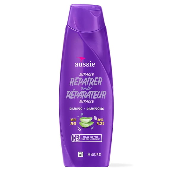 Aussie Miracle Repairer Shampoo with Aloe for All Hair Types, 12.1 fl oz, 360mL