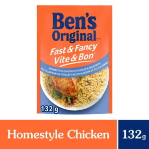 BEN'S ORIGINAL FAST & FANCY Homestyle Chicken Flavour & Wild Rice, 132g pouch, Perfect Every Time