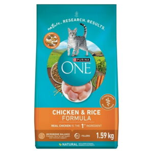 Purina ONE Chicken & Rice, Dry Cat Food, 1.59-7.2 kg