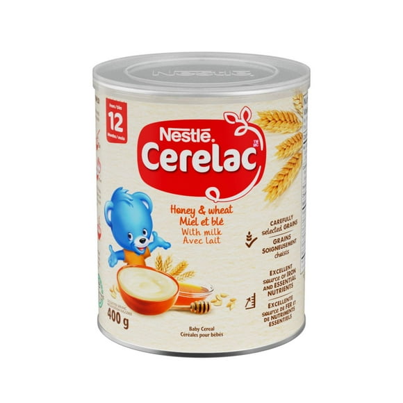 CERELAC Honey & Wheat With Milk Baby Cereal, Source of Iron & Essential Nutrients, Vegetarian, No Additives, Halal Correct, Recyclable Canister, Resealable, 400 g