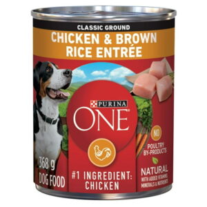 Purina ONE Classic Ground Chicken & Brown Rice Entrée, Wet Dog Food 368 g, 368 g