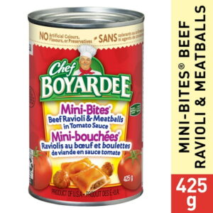Chef Boyardee Mini-Bites Beef Ravioli and Meatballs in Tomato Sauce, 425 grams, CHEF BOYARDEE MB RVL BEEF MTBLLS