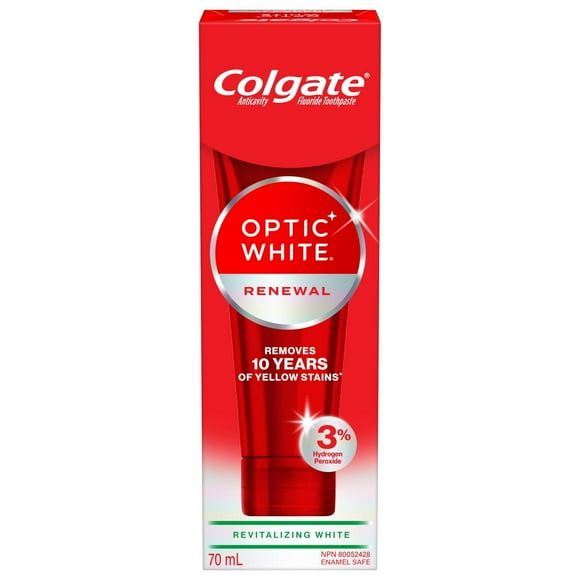 Colgate Optic White Renewal Teeth Whitening Toothpaste, Revitalizing White, 70ml, Optic White Renewal Toothpaste