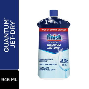 Finish Jet-Dry, Dishwasher Rinse Aid, Quantum, 946ml, Dishwasher Rinse Agent & Drying Agent, 946ml