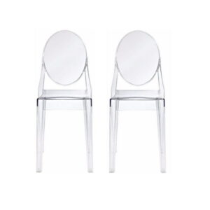 Heavenly Collection Clear Plastic Armless Chair for Dining and Room Areas