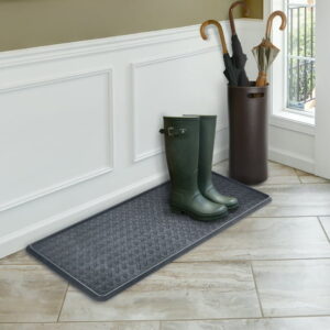 Mainstays 14"X38" Metro Grey Boot Tray, This stylish, durable tray keeps dirt, water, snow, and slush contained not on your floors. Perfect for organizing boots and shoes, it also doubles as a handy base for pet bowls, plants, and other home organization needs.