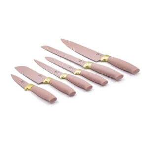 Beautiful 6-Piece Rose Champagne Gold Knife Set, 6-Piece Knife Set
