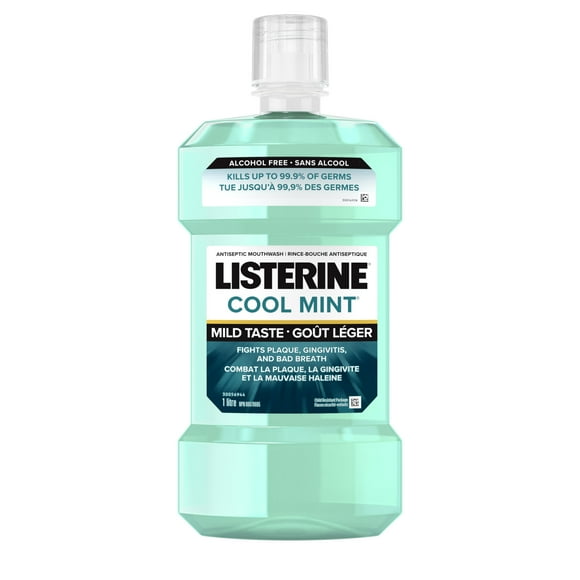 Listerine Zero Mild Mint Antiseptic Mouthwash, Alcohol Free, 1 L