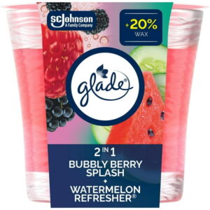 Glade® Scented Candle Air Freshener, Bubbly Berry Splash and Watermelon Refresher, 1-Wick Candle