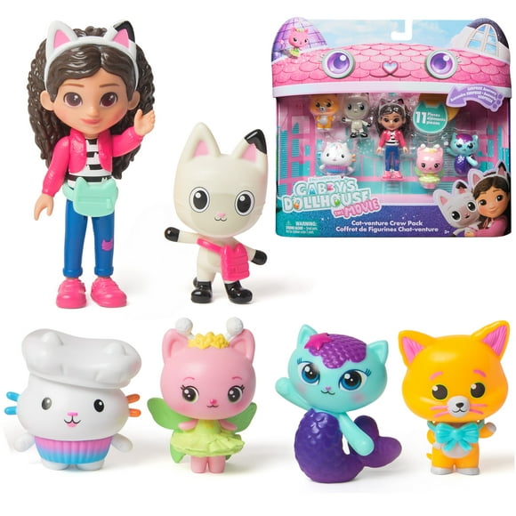 Gabby's Dollhouse: the Movie, Cat-venture Crew 11 Piece Figure Pack, for Ages 3 and up, Gabby's Dollhouse: The Movie, Cat-venture Crew Pack, 11-Piece Toy Figure Set with Accessories, Kids Toys for Girls & Boys Ages 3 and Up