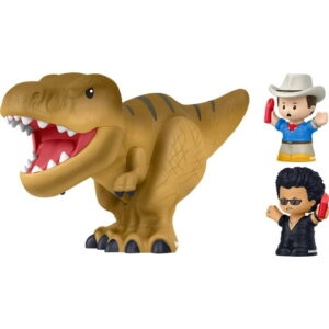 Little People Collector Jurassic Park Special Edition Set with Dinosaur for Movie Fans, 3 Figures