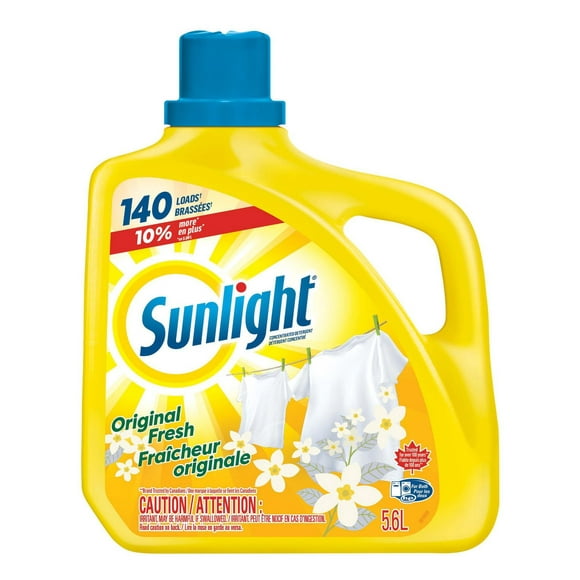 Sunlight Original Fresh, Concentrated Liquid Laundry Detergent, 5.6 Litres, 140 Washloads, 1 Bottle, 5.6 Litres