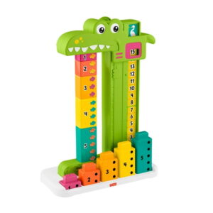 Fisher-Price Adding Alligator Educational Toy with 10 Stacking Blocks for Preschool Kids, Ages 3Y+