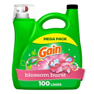 Gain Liquid Laundry Detergent, Blossom Burst Scent, 4.25 L, 100 loads, Freshness + Odour Fighting, Laundry Detergent Liquid Soap, HE compatible, 4.25L