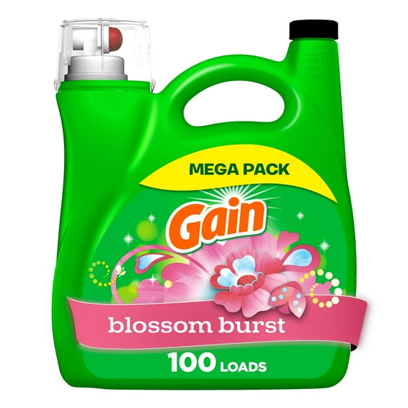 Gain Liquid Laundry Detergent, Blossom Burst Scent, 4.25 L, 100 loads, Freshness + Odour Fighting, Laundry Detergent Liquid Soap, HE compatible, 4.25L