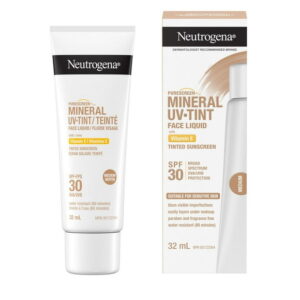 Neutrogena Purescreen+ Mineral UV Tint Face Liquid Sunscreen, Medium Skin Tone, SPF 30, Vitamin E, Fragrance Free, 32 mL